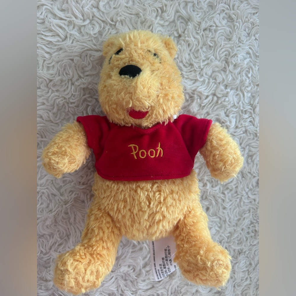 Disney Winnie the Pooh Plush - Red Shirt and Yellow Fur
